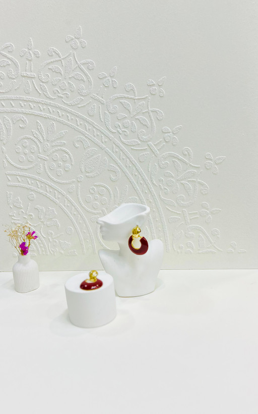 گوشواره میناکاری گرد رنگی
