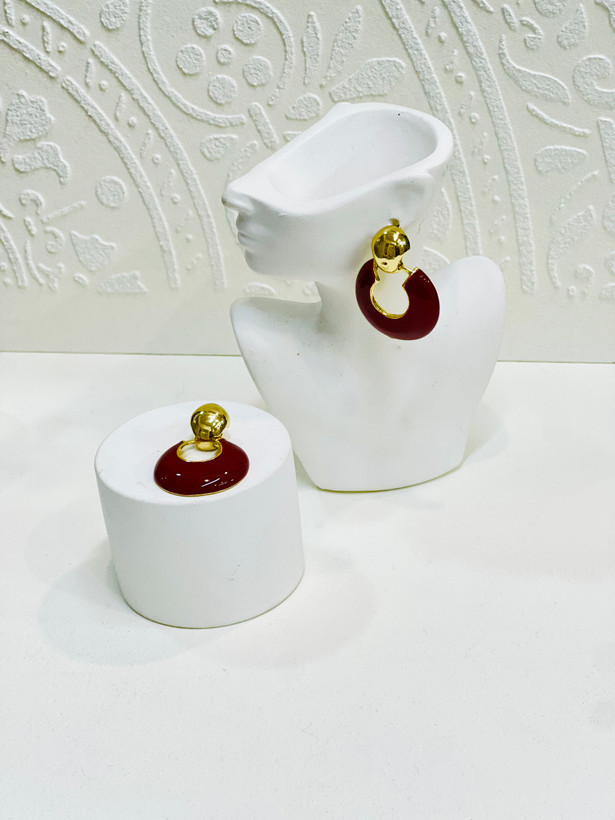 گوشواره میناکاری گرد رنگی