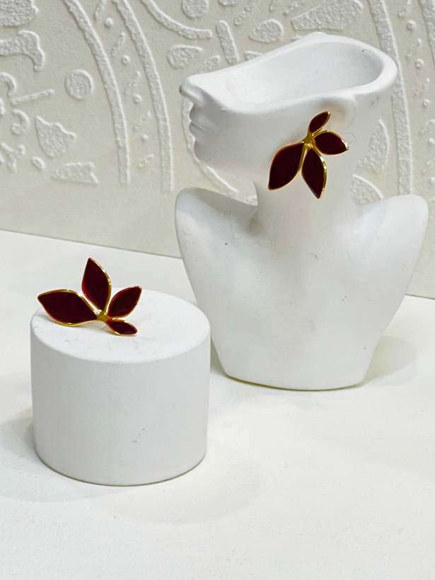گوشواره میناکاری گل رنگی