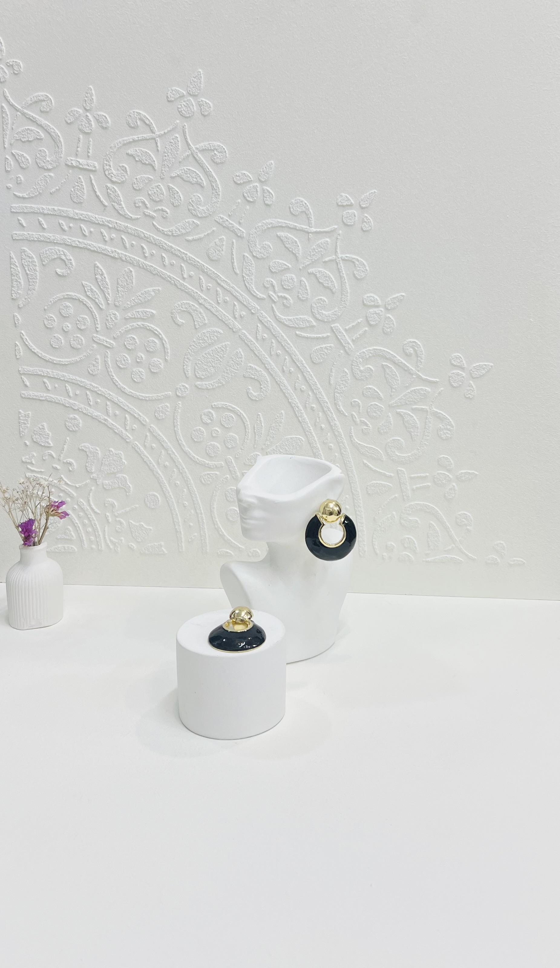 گوشواره میناکاری گرد رنگی