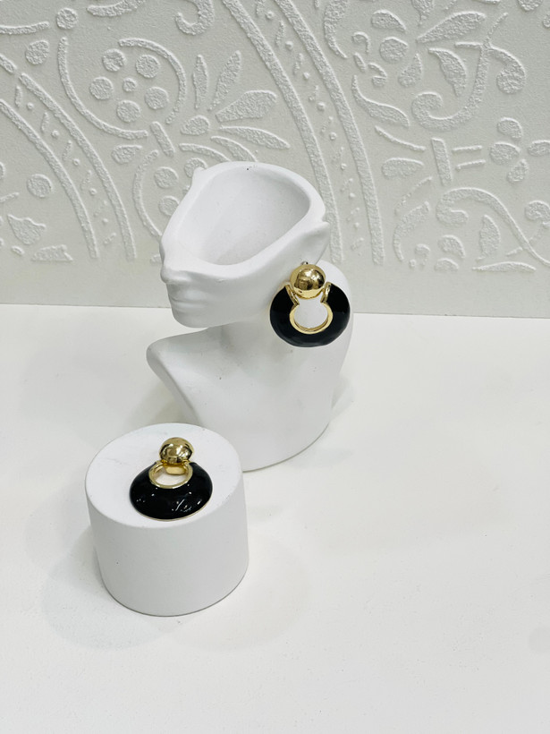 گوشواره میناکاری گرد رنگی